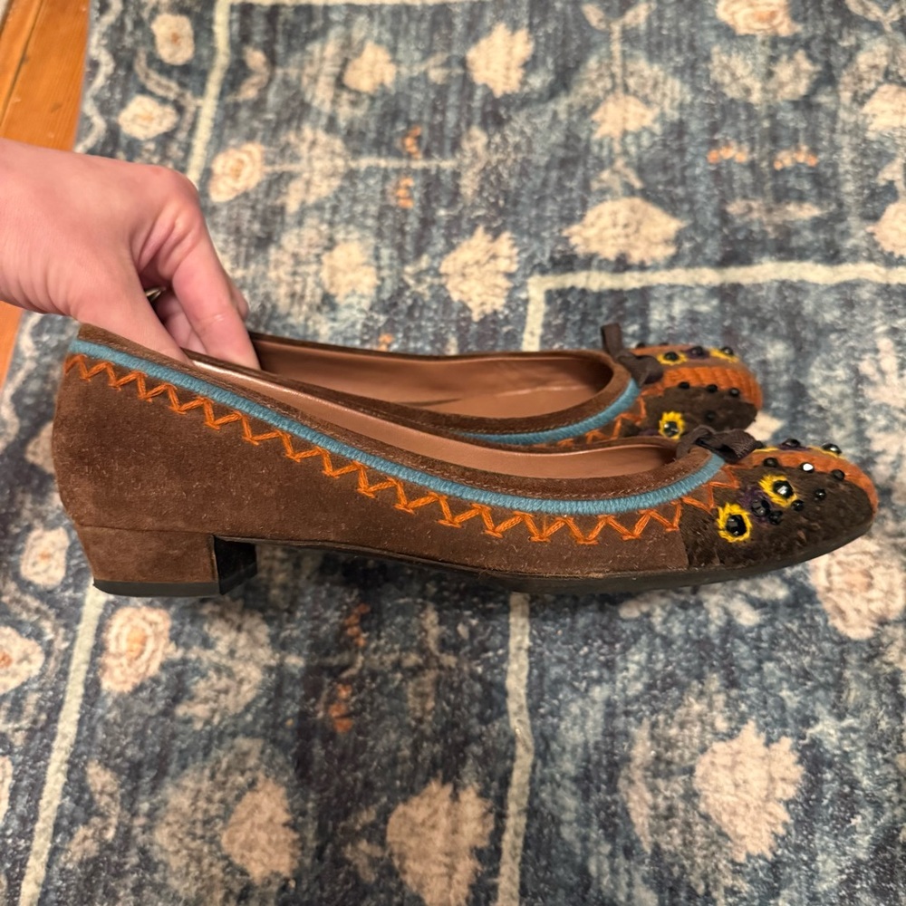 Miu Miu Brown Suede Flats - Picture 5 of 6